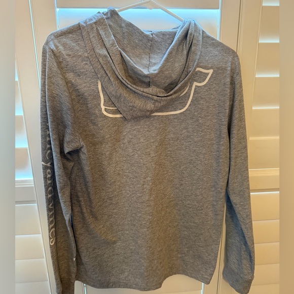 Youth L (16) Vineyard Vines Gray Whale Pocket Hoodie - Picture 5 of 5